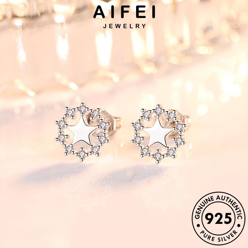 AIFEI JEWELRY Thời bạc ngôi thời kim moissanite phụ tai thật sức vành sao trang 925 khuyên tua trang nguyên bông bản nữ kiện tròn cương thời quốc xỏ hàn E183