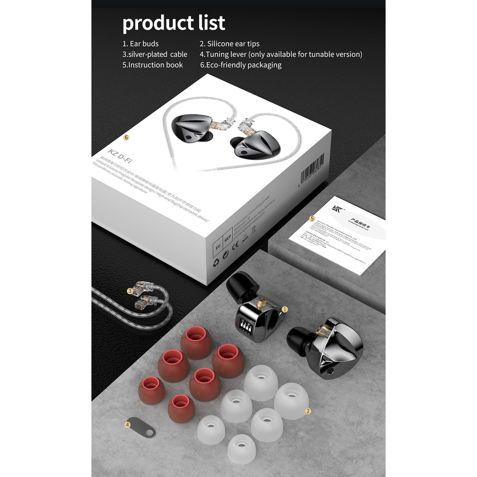 Tai Nghe Nhét Tai KZ D-Fi HiFi 4 Cấp Độ