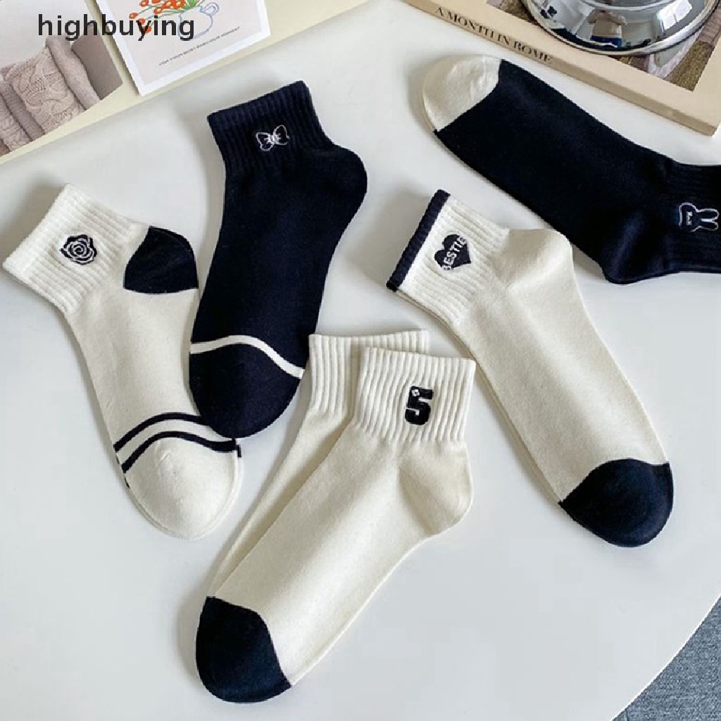 Vớ Cotton Thoáng Khí Thêu Họa Tiết Thời Trang Xuân Hè 2023 Cho Nữ