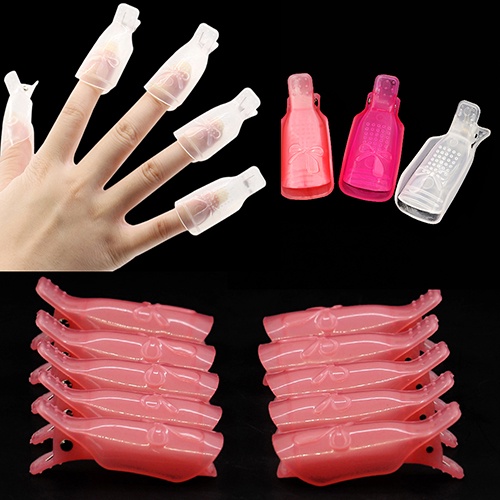 Bộ 10 Kẹp Ủ Tẩy Sơn Móng Tay Bằng Nhựa Hình Nơ