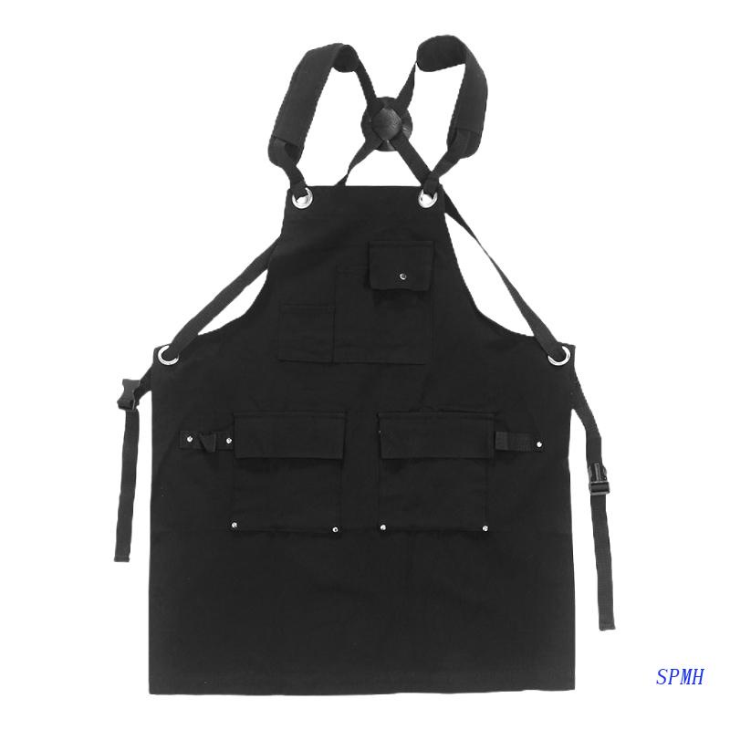 Tạp Dề Vải Canvas Chuyên Nghiệp Có Túi Và Dây Đeo Chéo Sau Lưng Cho Nam Nữ