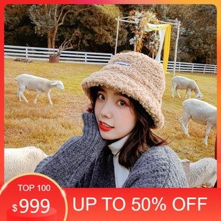 Mũ lông cừu bucket retro phong cách hàn quốc mũ lông cừu nữ mềm giữ ấm thu đông ulzzang