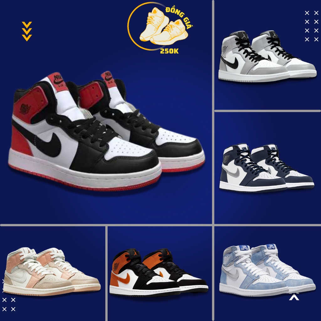 Giày thể thao Jordan cổ cao nam nữ full màu xanh, đen Full Box - Giày sneaker Jordan JD 1 high cao cổ hàng đẹp