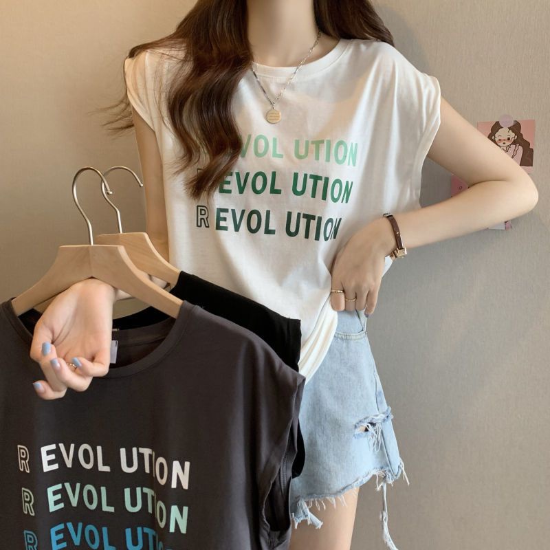 Áo Tank Top Form Rộng In Chữ Phong Cách Hàn Quốc Cho Nữ