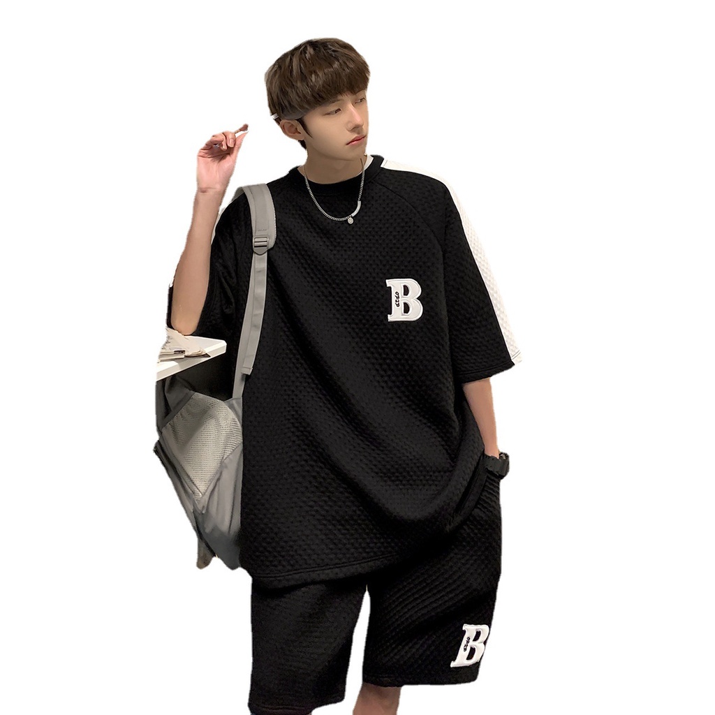 Set Áo Thun Ngắn Tay Và Quần Short Phong Cách Đường Phố Thời Trang Mùa Hè Mới Cho Nam