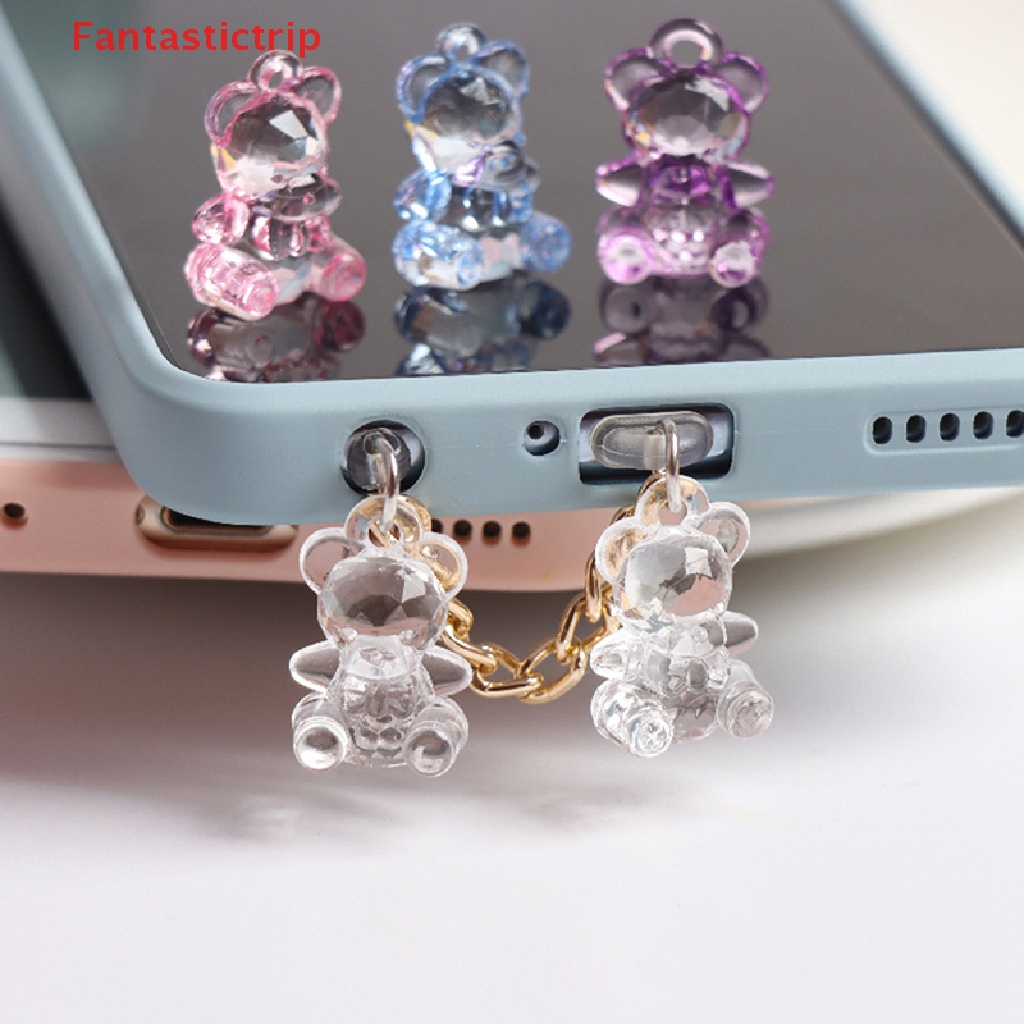 Nút Chống Bụi Cổng Sạc Điện Thoại Bằng Acrylic Hình Gấu Dễ Thương