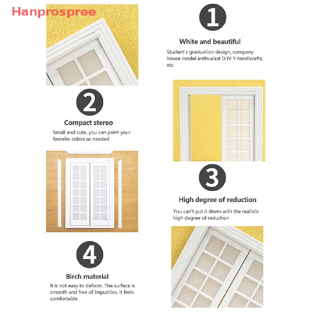 1 Set 28 Mô Hình Cửa Đôi 28 Cửa Màu Trắng DIY Trang Trí Nhà Búp Bê