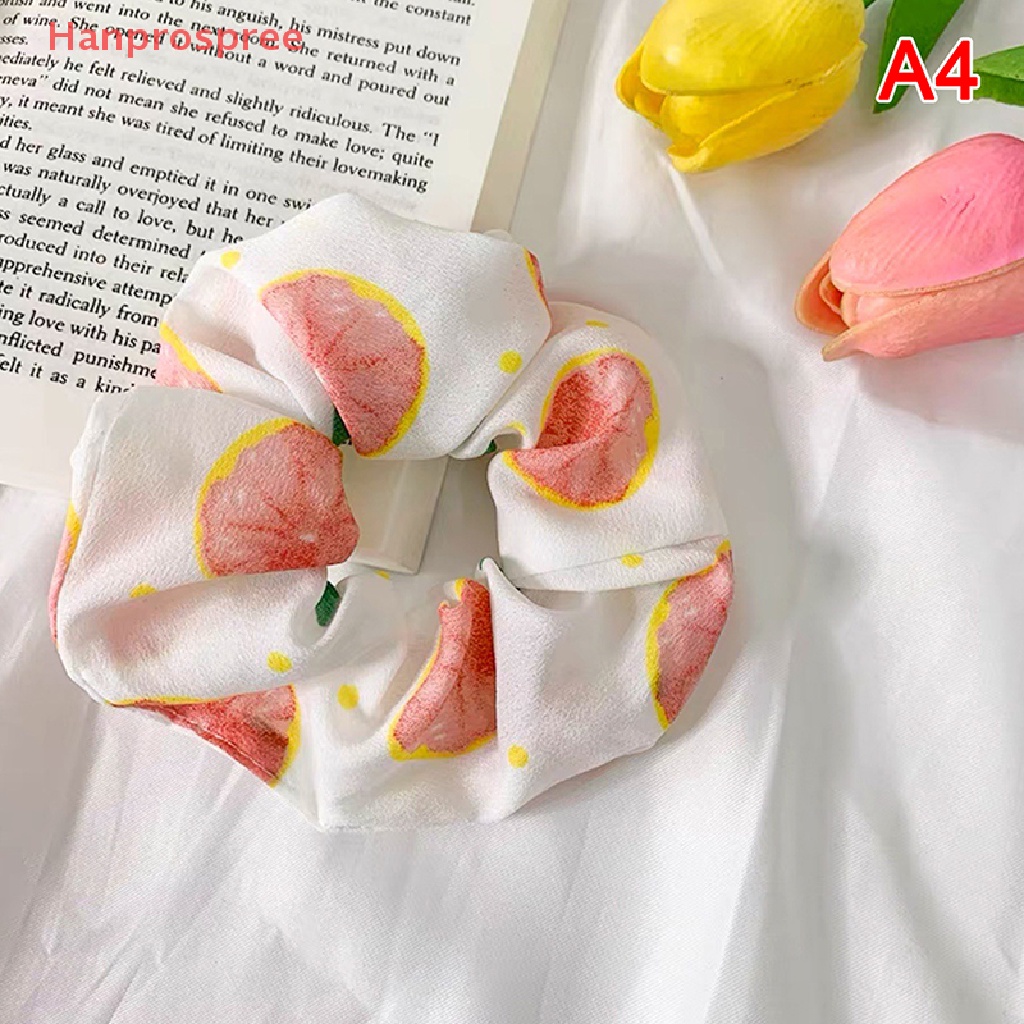 Hanprospree > Dây Cột Tóc In Họa Tiết Trái Bơ / Hoa Ngọt Ngào Dễ Thương Phong Cách Hàn Quốc Cho Nữ