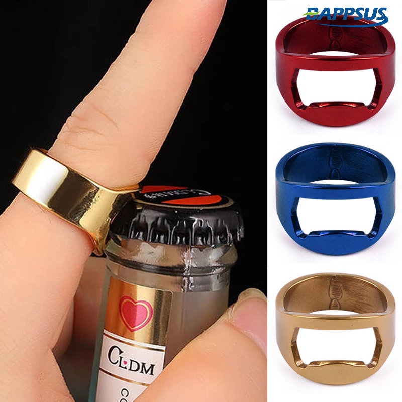 1 Nhẫn Mở Nắp Chai Bia Bằng Thép Không Gỉ Nhiều Màu Sắc