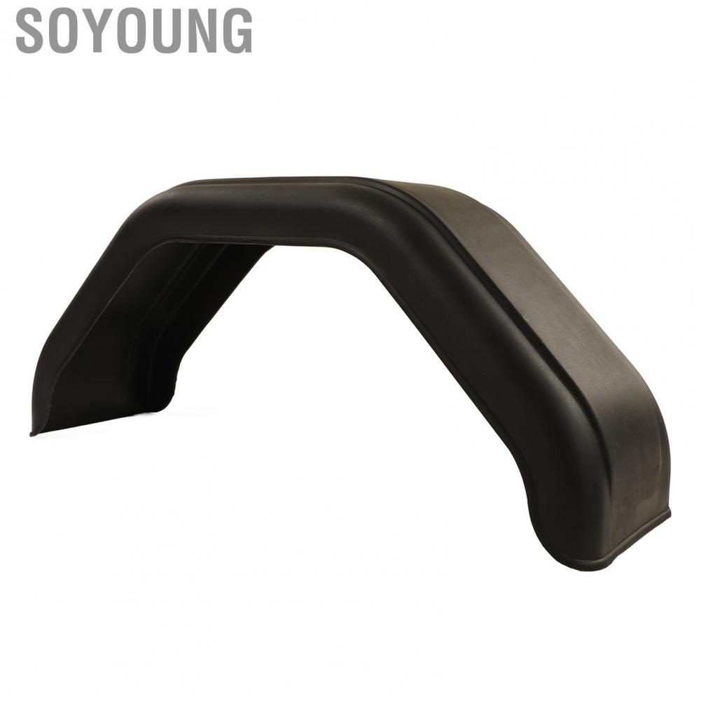 Soyoung Trailer Fenders Injection Molded Shockproof Scratch Resistant for Single Axle Trailers 14in 15in Diameter Wheels Mudguard