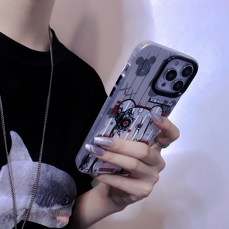 Ốp Điện Thoại TPU Silicon Mềm Trong Suốt In Hình Gấu Hoạt Hình Bảo Vệ Ống Kính Máy Ảnh Cho iphone 14 13 12 11 Pro Max