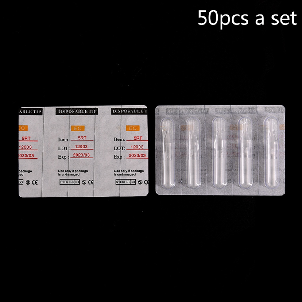 Set 50 Đầu Phun Xăm Trong Suốt Sử Dụng Một Lần Tiện Lợi