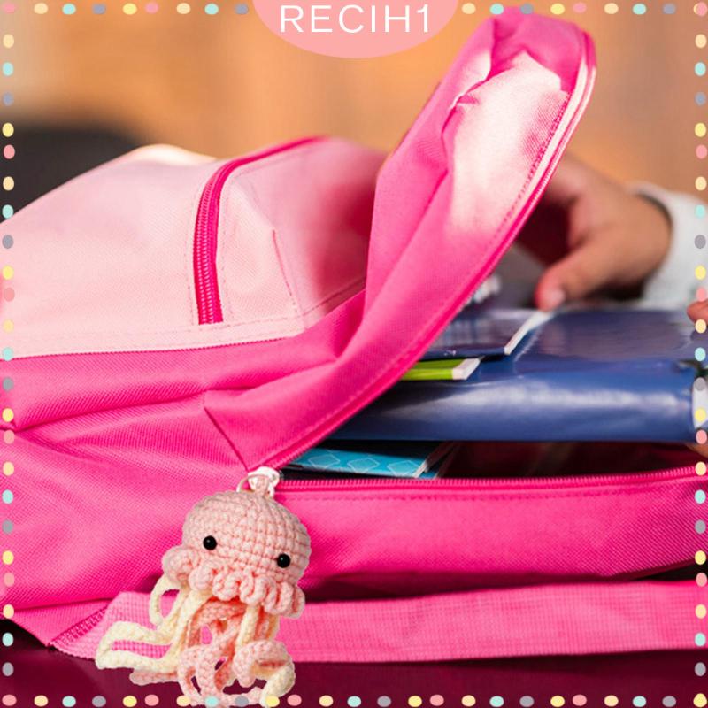 [Recih] Bộ Đồ Chơi Đan Móc Bằng Tay Hình Sứa Biển / Động Vật Thủ Công Để Bàn Trang Trí Cho Người Mới Bắt Đầu