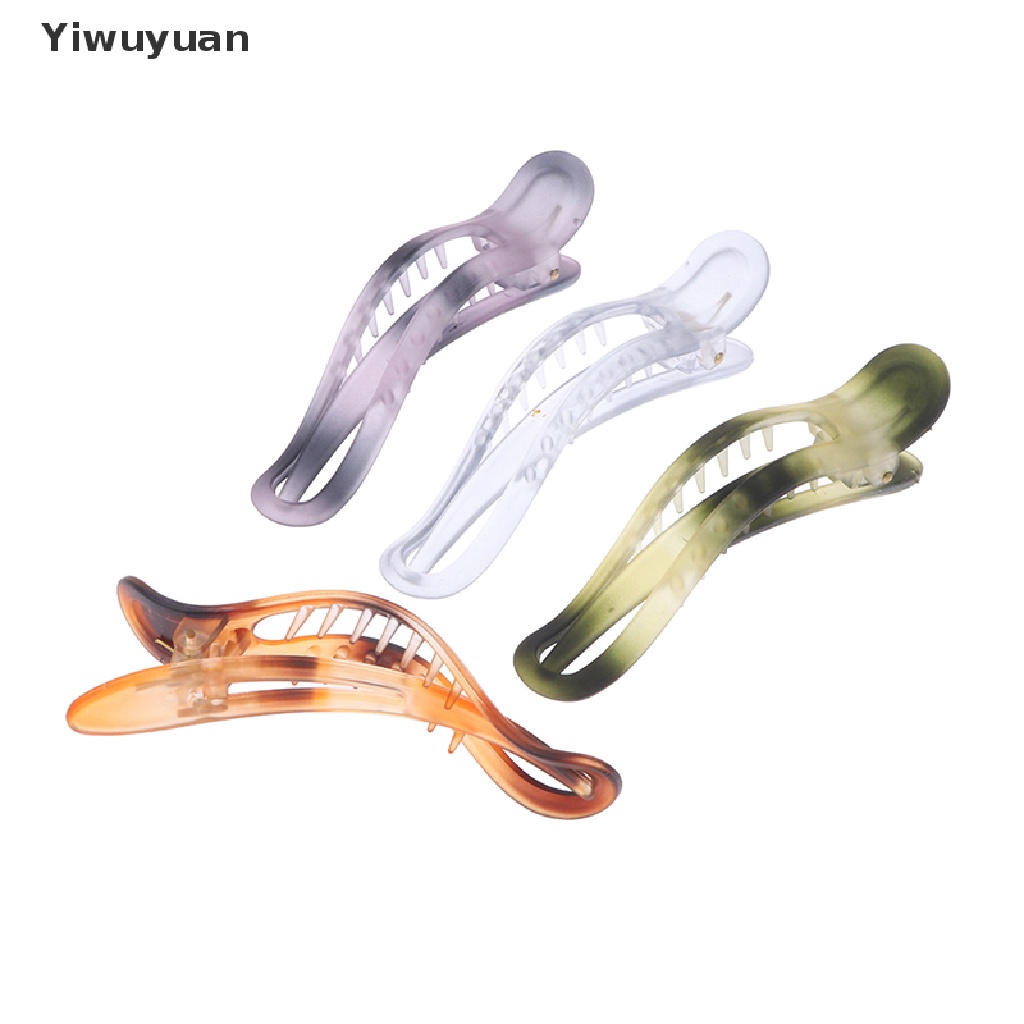 < Yiwuyuan > Kẹp Tóc Kiểu Đuôi Cá Lớn Bằng Acrylic Màu Đục