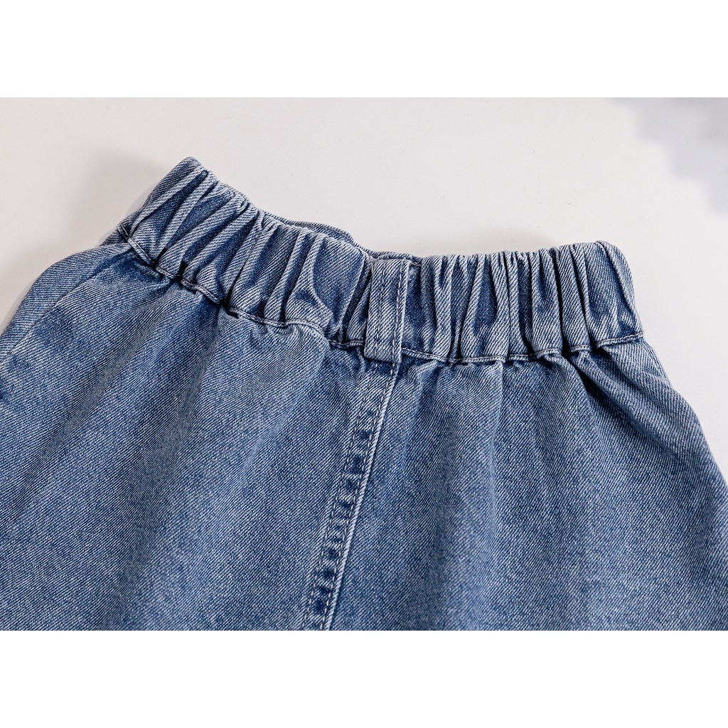 Chân váy jean Chữ A Lưng Thun Thời Trang Mùa Hè Hàn Quốc Dành Cho Bé Gái
