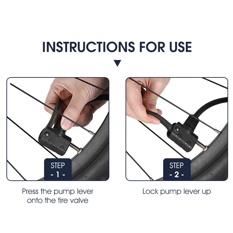 1 Bộ Bơm Hơi Xe Đạp Màu Bạc Áp Suất Cao Tiện Dụng