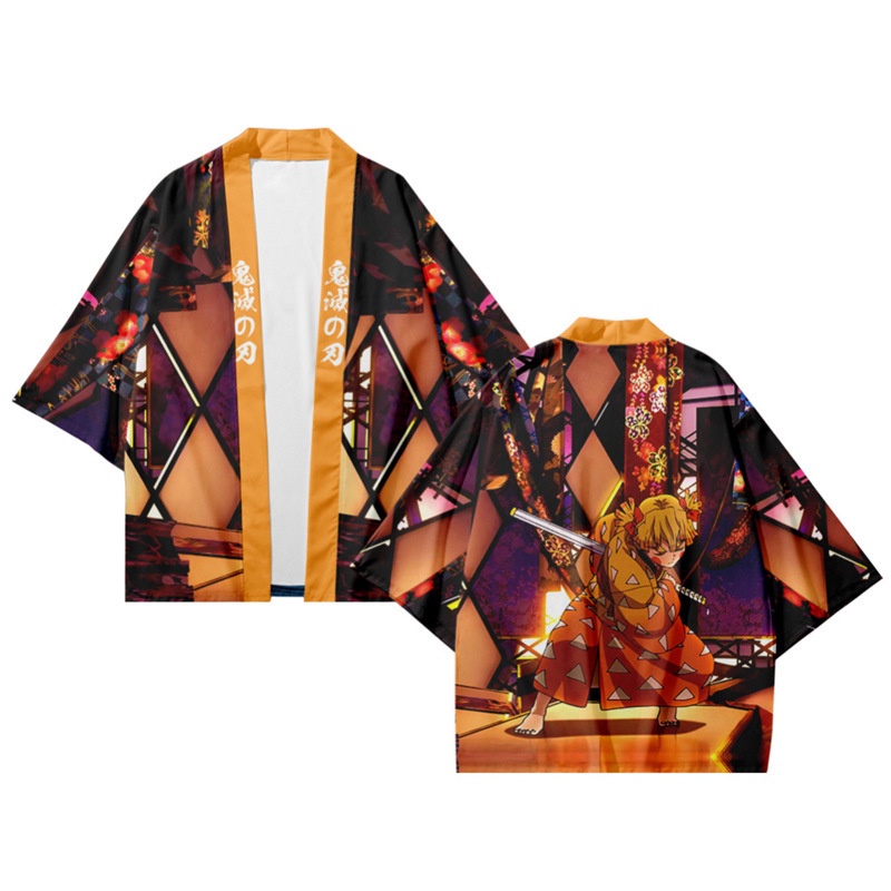Áo Khoác Kimono Hóa Trang Nhân Vật Anime Demon Slayer Haori Thời Trang Unisex Tanjirou Kyoujurou Nhật Bản