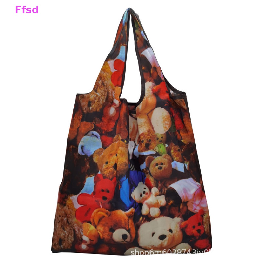 {Ffsd} Hàng Có Sẵn Túi Mua Sắm Vuông Lớn Có Thể Gập Lại Phong Cách California Sáng Tạo Nhỏ Gọn * Bán Chạy