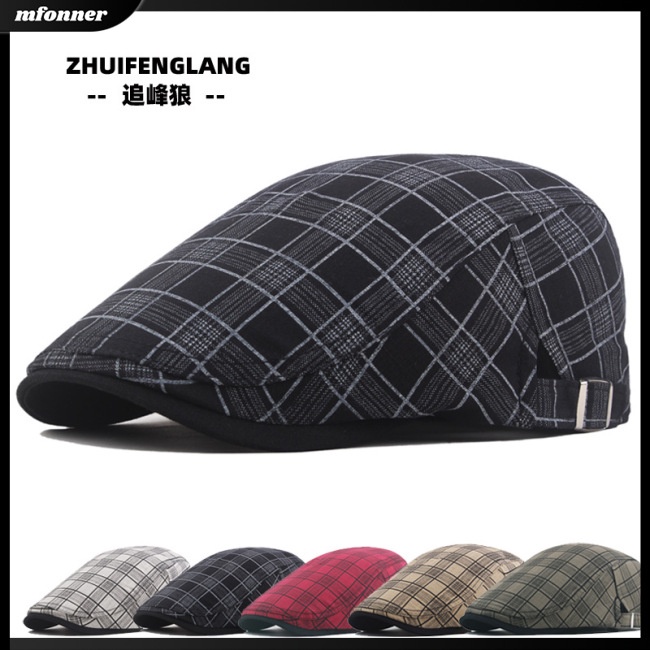 Mũ Beret Họa Tiết Sọc Caro Nhiều Màu Sắc Thoáng Khí Thời Trang Cho Nam