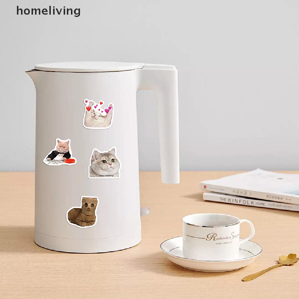 Bộ 50 Miếng Dán Hình Mèo Vẽ Graffiti Trang Trí Sổ Tay / Laptop Cho Bé