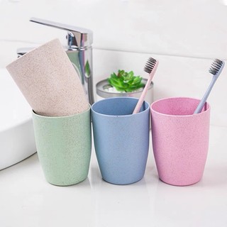 Cốc nhựa lúa mạch tròn an toàn dùng uống nước, đánh răng, pha cafe, uống trà, đựng bút