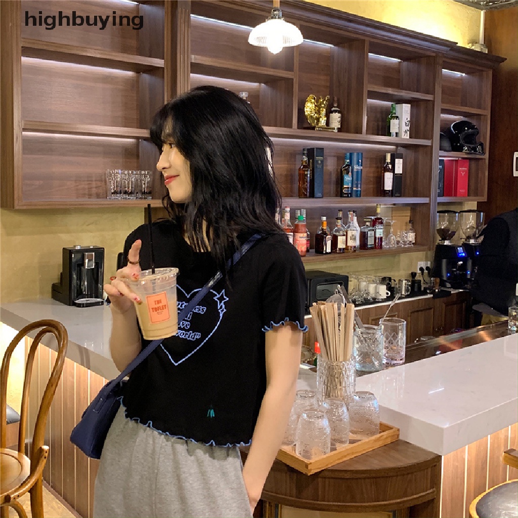 Áo Thun Lửng Ngắn Tay Cổ Tròn In Họa Tiết Belle Thời Trang Mùa Hè Cho Nữ