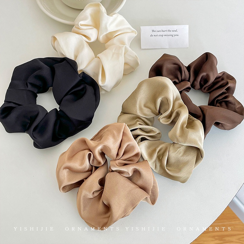 Dây Buộc Tóc Vải Satin Cỡ Lớn Phong Cách Vintage Hàn Quốc Cho Nữ