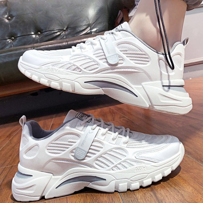 Giày thể thao nam giày nam trắng mới  tăng chiều cao lưới thoáng khí giày sneaker cổ thấp Ace 7453
