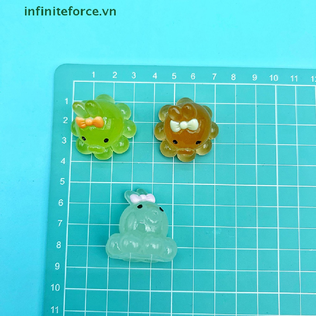 Set 2 Móc Khóa Bạch Tuộc Mini Bằng Nhựa Phát Quang Diy