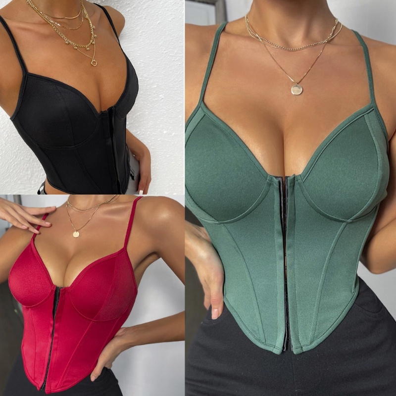 Áo Lửng Hai Dây Cổ Chữ V Gợi Cảm Cho Nữ