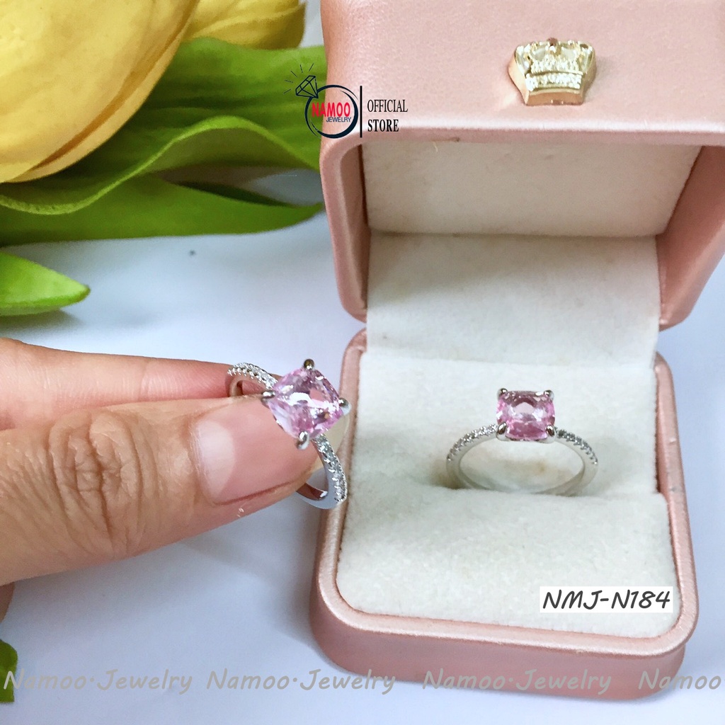Nhẫn Nữ Đính Đá Hồng NMJ N184 Cực Xinh Cho Nàng