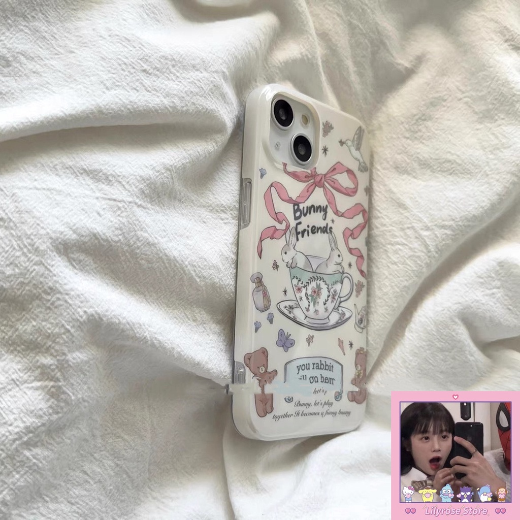 Ốp Điện Thoại Hình Thỏ Alice Xinh Xắn Cho iPhone 12 13 11 14 Pro Max