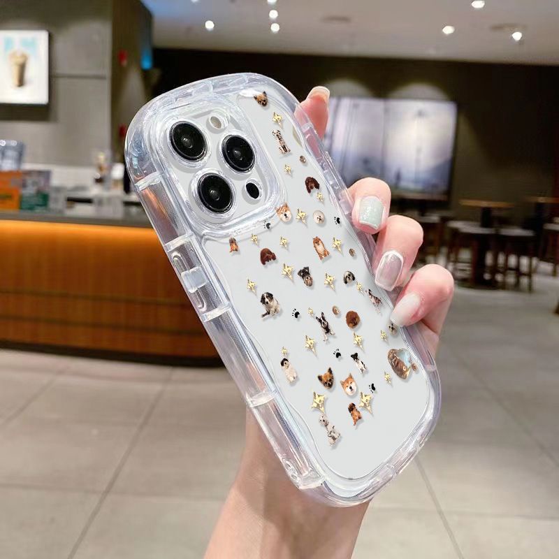 ✅Ốp Điện Thoại Mềm Trong Suốt Chống Sốc In Hình Cún Và Ngôi Sao Cho Iphone Promax 14 / 1113 / 7 / 8P 12 / xr Apple xs AM93