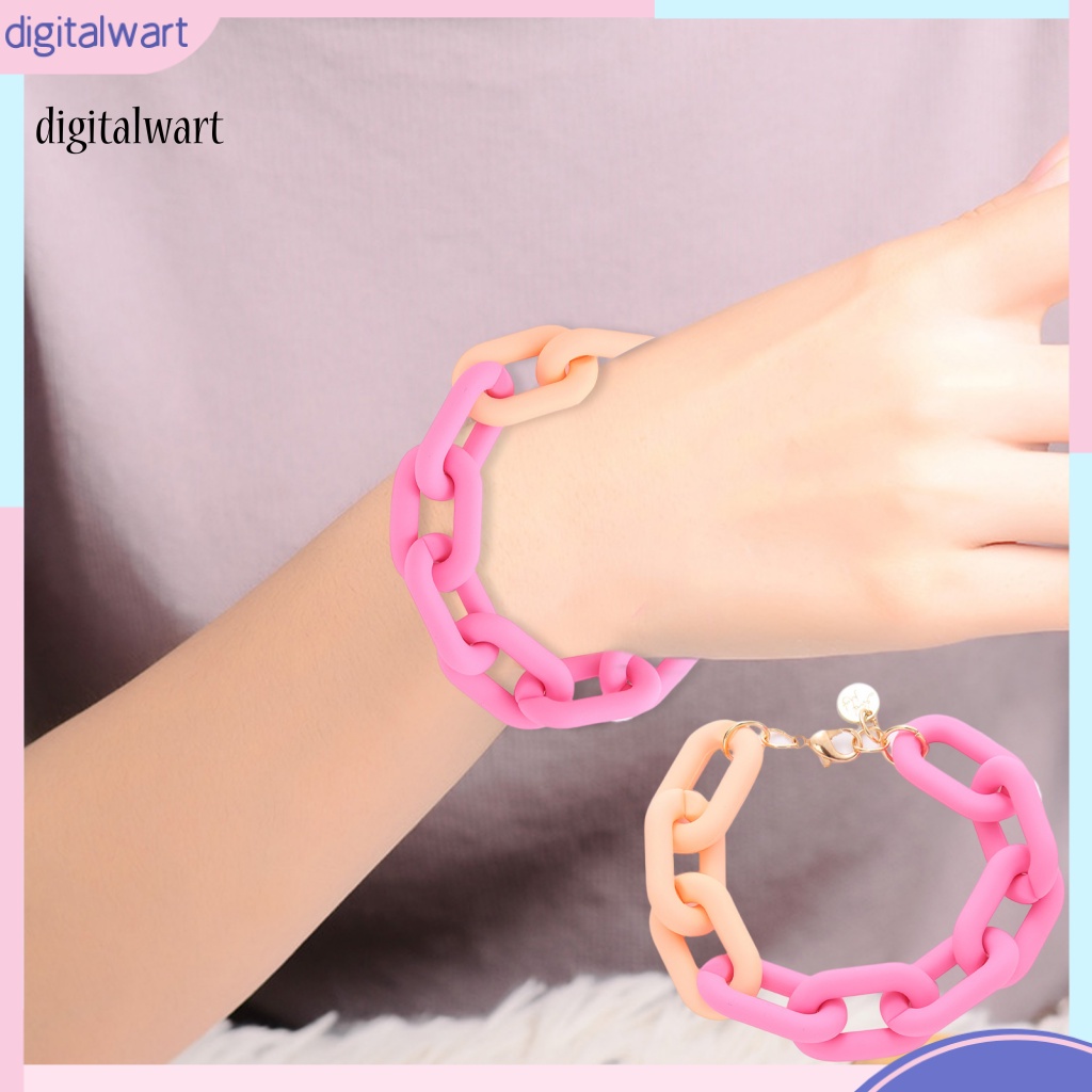 Kỹ Thuật Số| Vòng Tay Dây Xích Dày Dặn Nhiều Màu Sắc Dễ Thương Cho Nữ