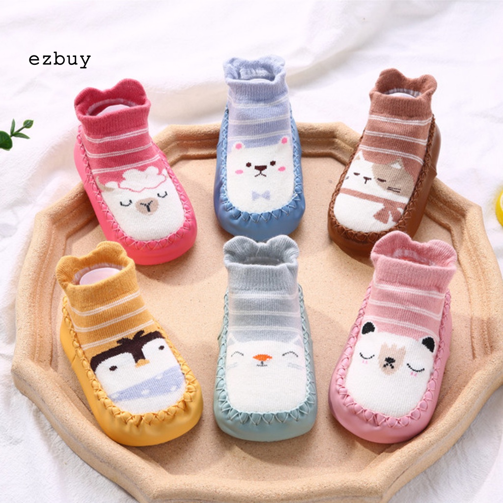 1 Đôi Tất Chống Trượt Thấm Hút Mồ Hôi In Họa Tiết Hoạt Hình Dễ Thương Cho Bé