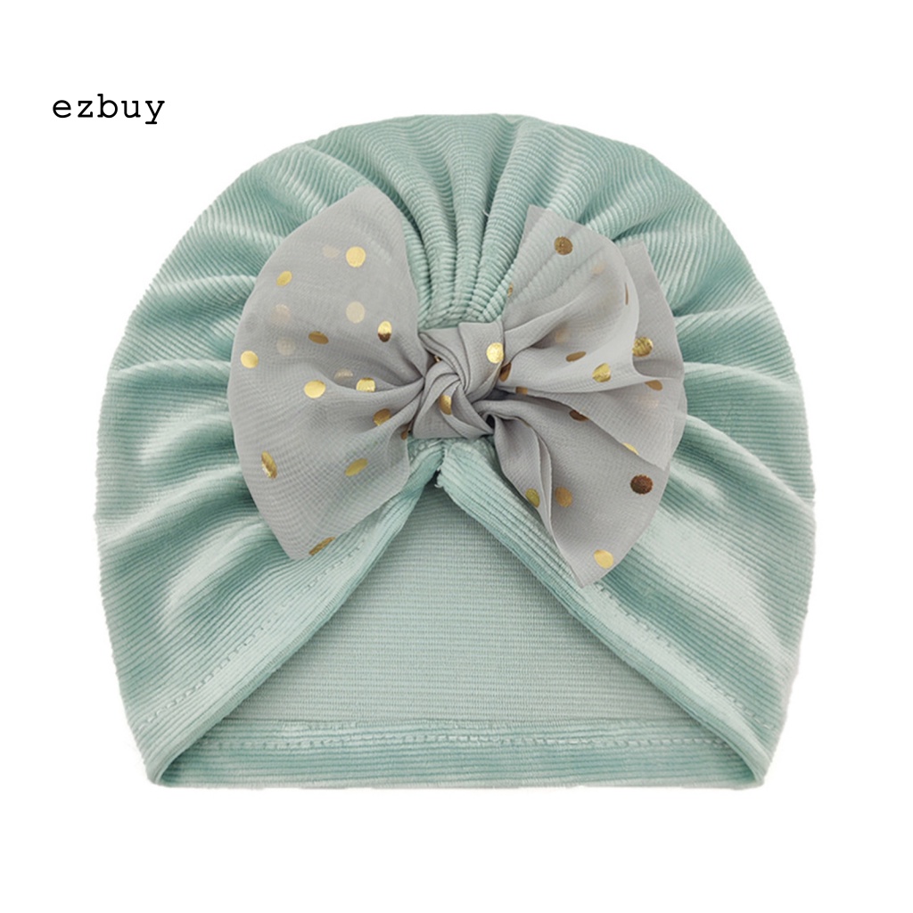 Mũ Trùm Đầu Vải Co Giãn Đính Nơ Xinh Xắn Cho Bé