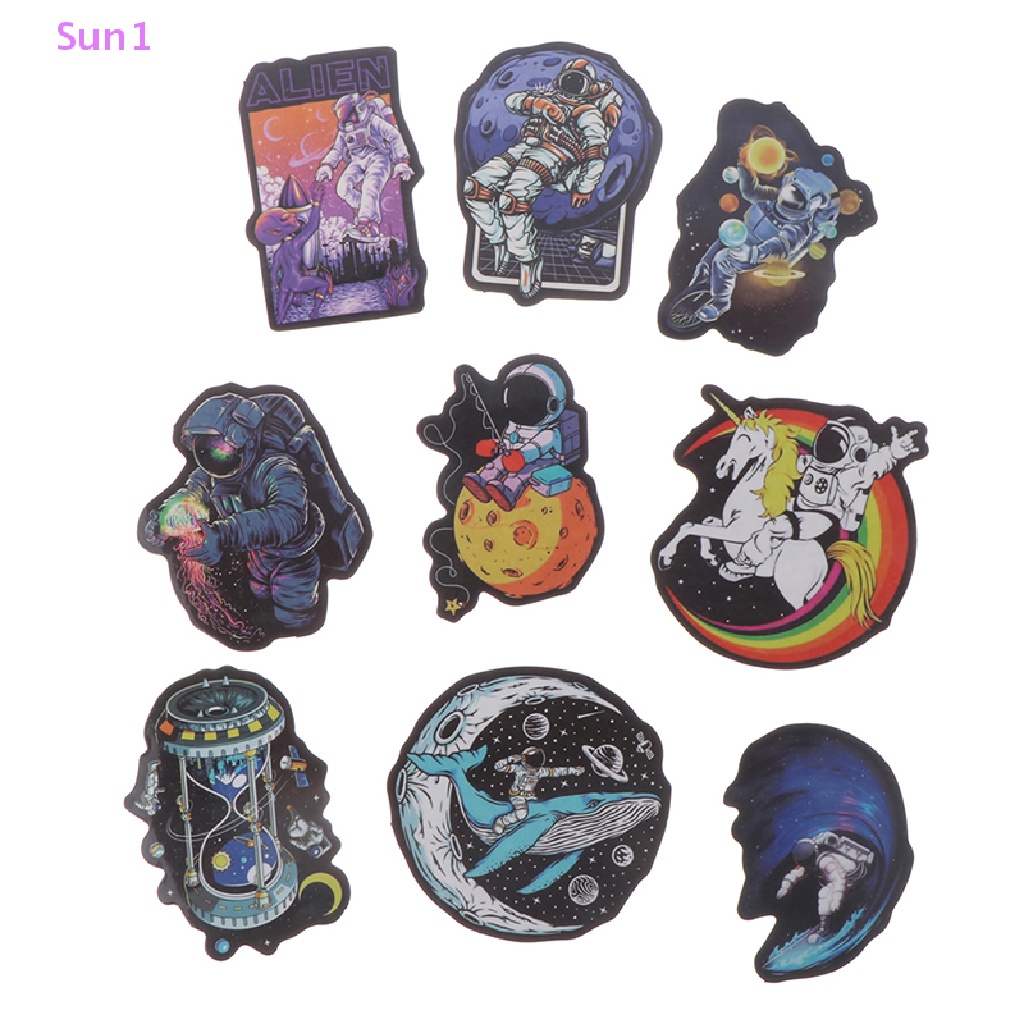 Sun1 > 50 Miếng Dán Hoạt Hình Phi Hành Gia Không Gian Trang Trí Ván Trượt DIY