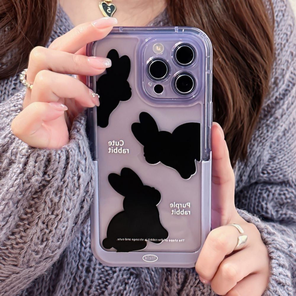 Ốp Điện Thoại TPU Mềm Hình Thỏ Hoạt Hình Dễ Thương Chống Dấu Vân Tay Chống Rơi Cho IPhone 11 12 13 14 Pro Max