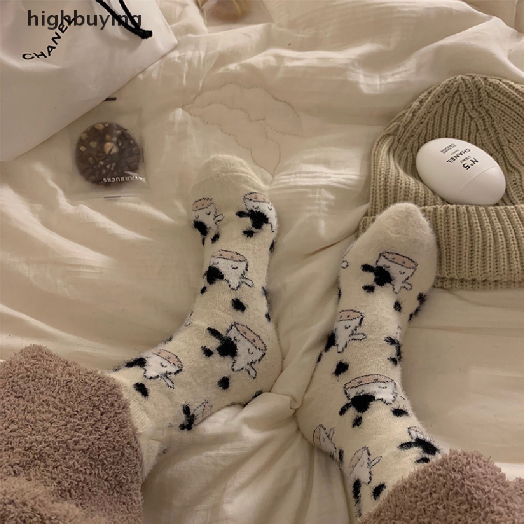 Hbvn Belle Milk Vớ Cashmere Dày Dặn Mềm Mại Giữ Ấm Mùa Thu Hàn Quốc Cho Nữ