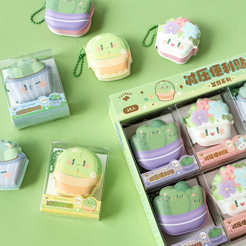 Giấy Note Hình Chậu Cây Nhỏ Nhắn Dễ Thương Sáng Tạo Giúp Giảm Căng Thẳng Cho Học Sinh