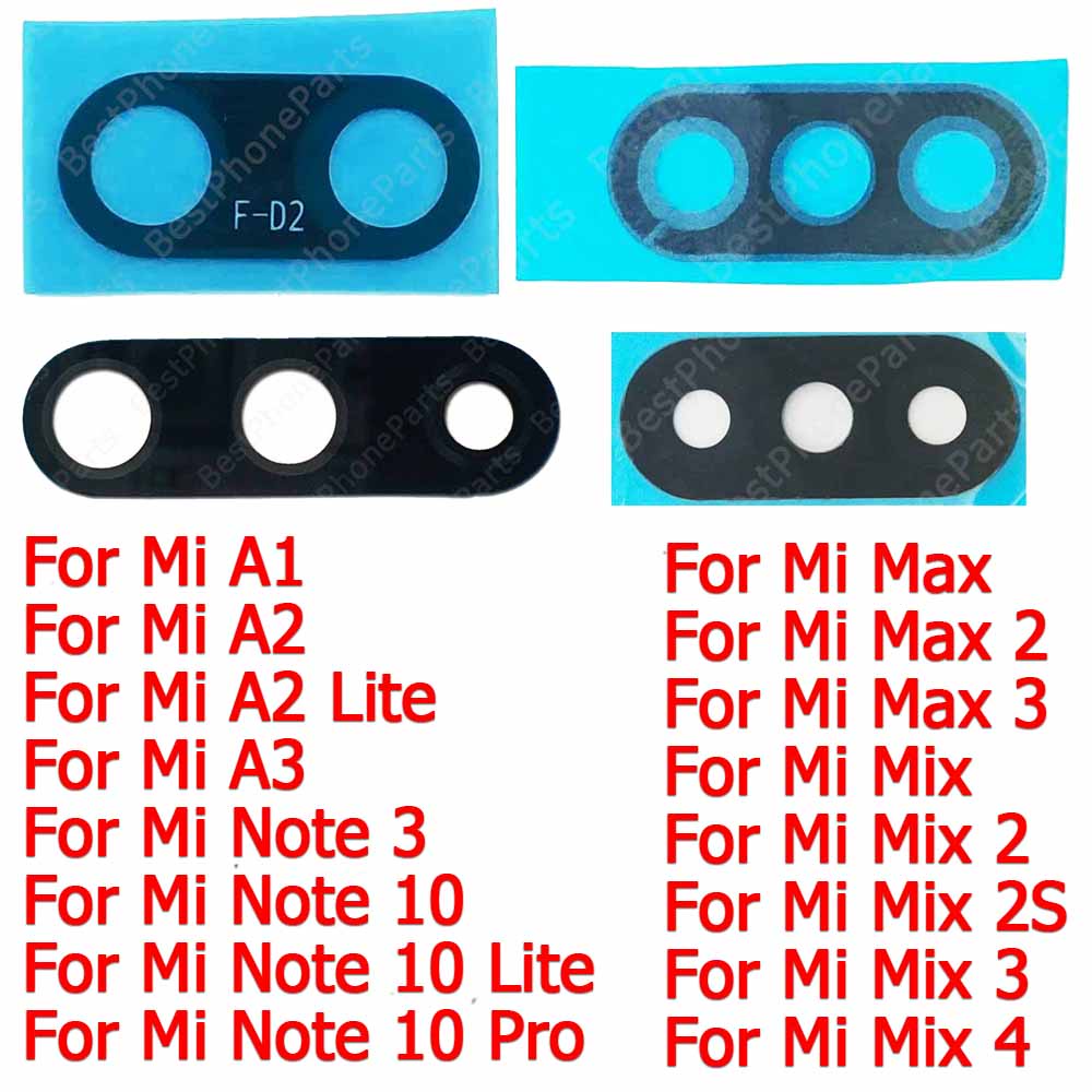 Miếng Dán Bảo Vệ Camera Sau Cho Điện Thoại Xiaomi Mi Max 2 3 Mix 2S 4 Note 10 Pro A1 5X A2 Lite 6X A3 Kính