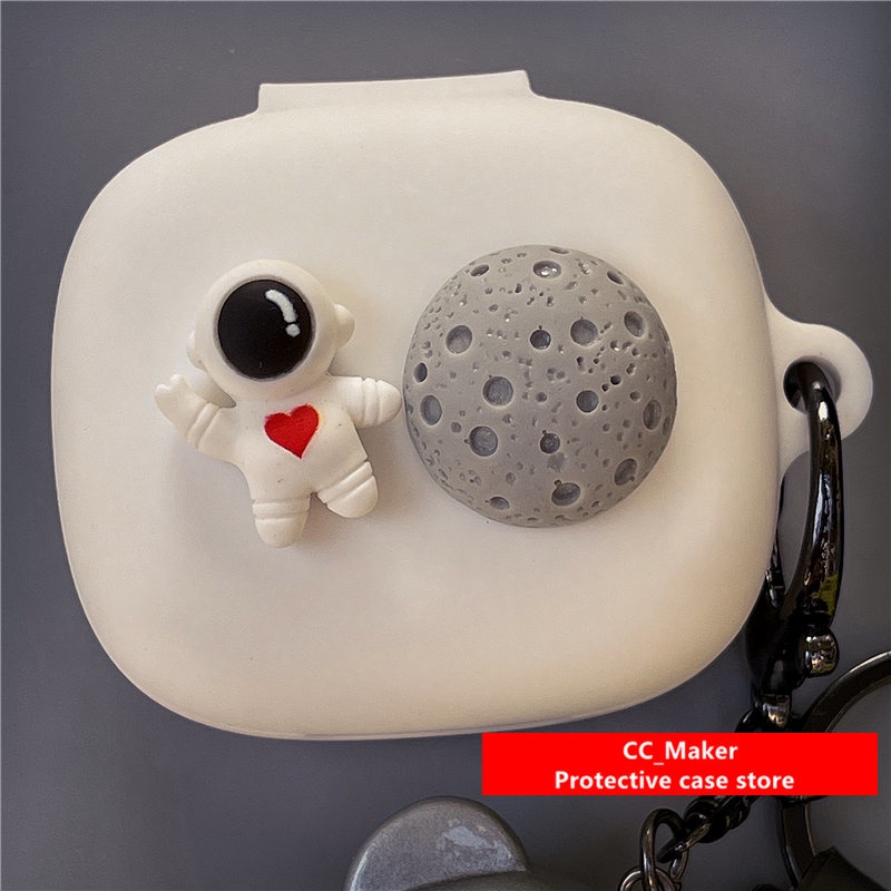 Creative Astronaut JBL Live Pro+ Protective Case Cartoon Keychain Pendant JBL Wave300 TWS Silicone Soft Case Protective Case JBL Live Free2 Shockproof Case Protective Case Cute Pendant JBL Live Pro2 Cover Soft Case