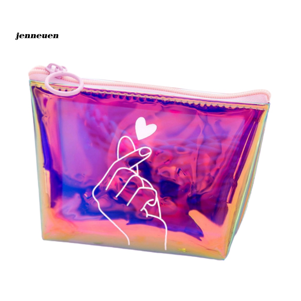 Túi Đựng Mỹ Phẩm / Tiền Xu / Trang Sức Cỡ Nhỏ Bề Mặt Mịn Có Khóa Kéo Thay Đổi Màu Sắc Chống Thấm Nước