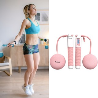 Dây nhảy không dây bóng to 7.5cm đếm số lõi dây thép kèm tạ - đốt mỡ giảm cân