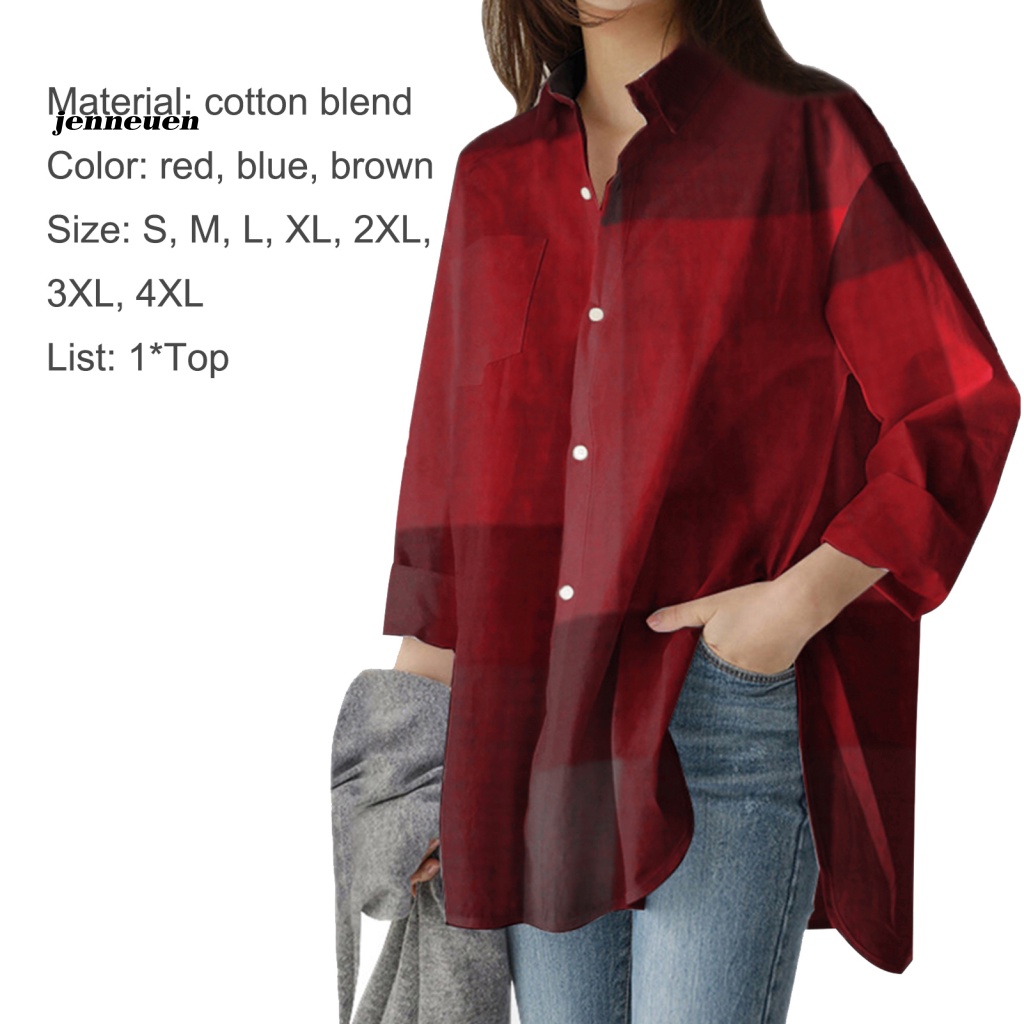 Áo Sơ Mi Tay Dài Cổ Bẻ Cài Khuy Kẻ Sọc Thời Trang Mùa Xuân Cho Nữ