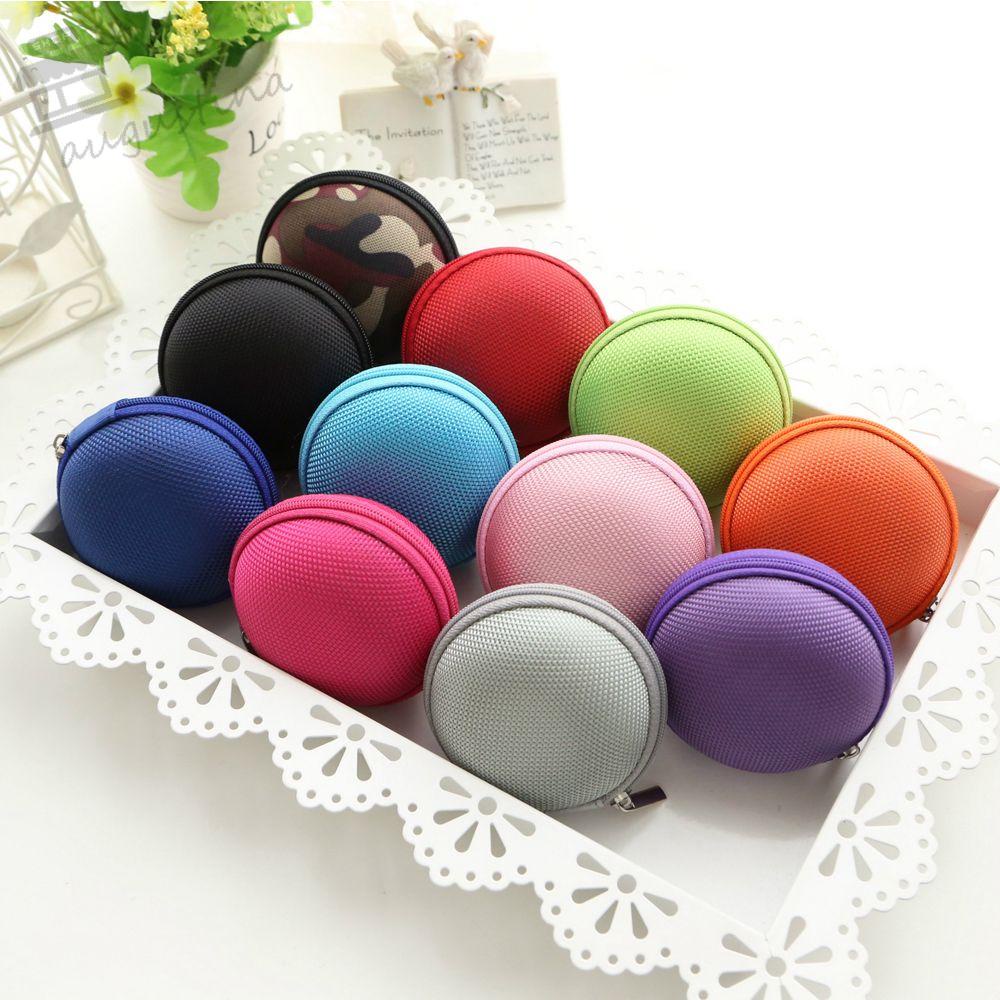 Hộp Đựng Tai Nghe Bluetooth Không Dây AUGUSTINA Mini Cứng Cáp USB Hình Tròn Có Khóa Kéo