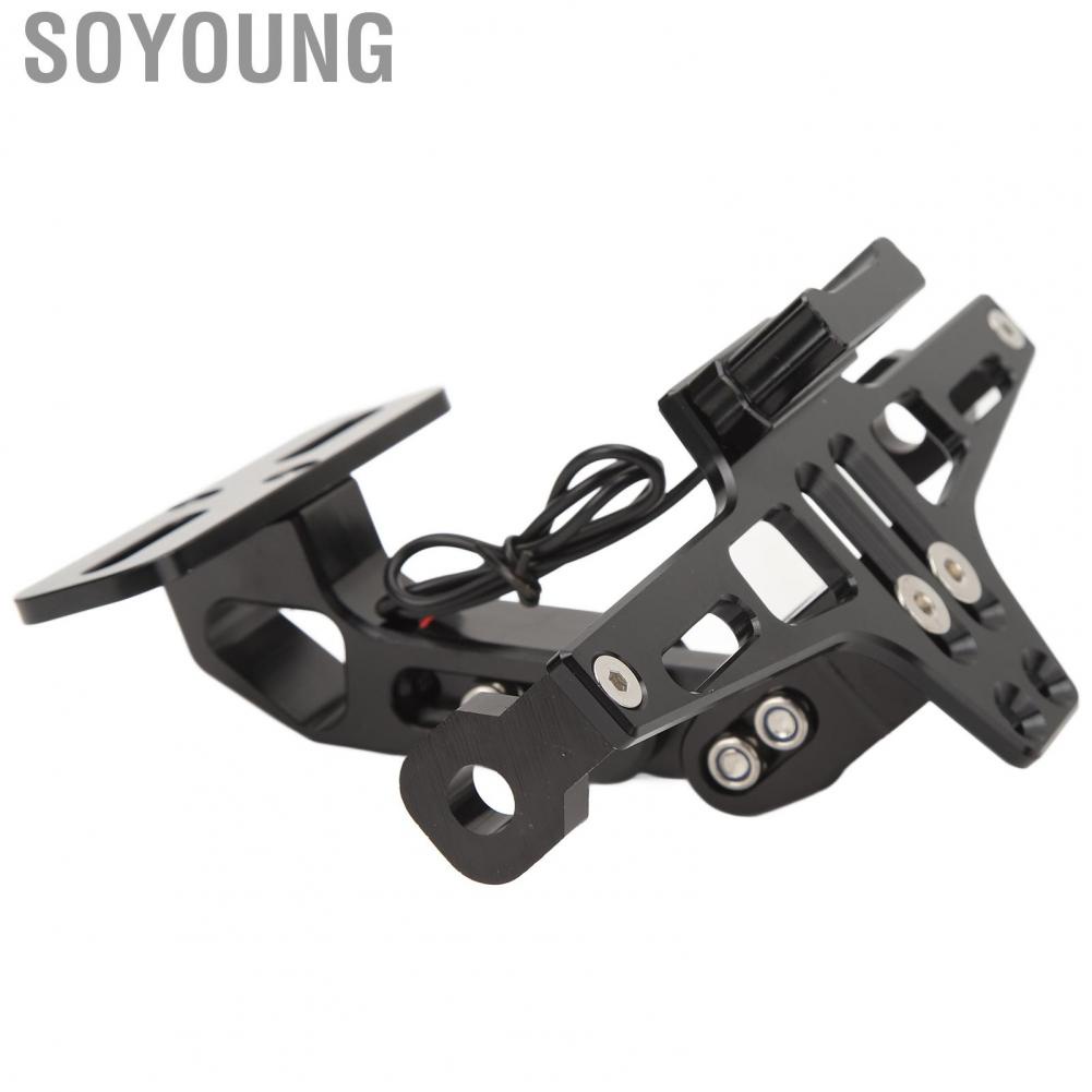 Soyoung Motorcycle License Plate Bracket  Frame Fender Eliminator Precise Scratch Protection with Light for 4in Base Road Legal Motorbike