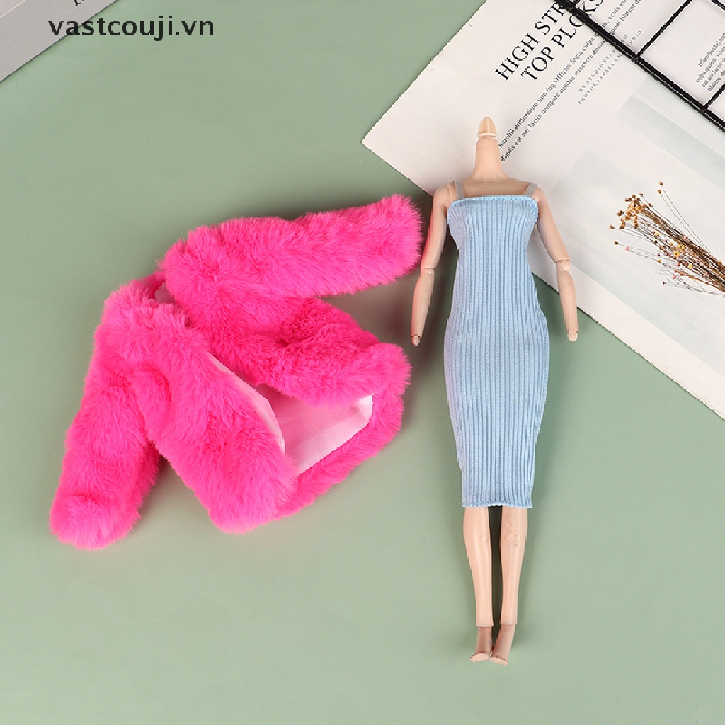 Đầm Dệt Kim Thủ Công Màu Hồng Xinh Xắn Cho Búp Bê VASTJI