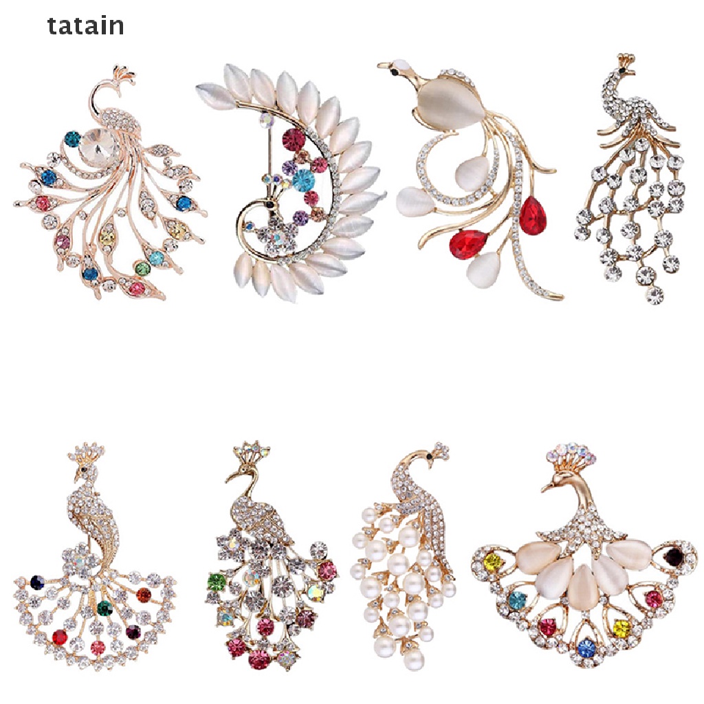 Ghim Cài Áo Hình Chim Công Đính Đá Pha Lê Xinh Xắn