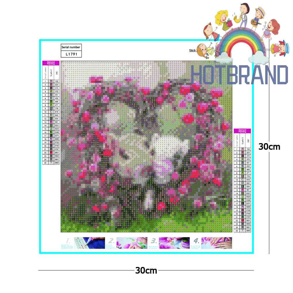 Tranh Đính Đá Kim Cương Toàn Bộ 5D DIY Hình Vẽ Heo 2 Trái Tim